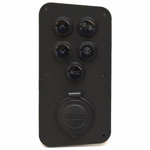 Tracker Boat Push Button Switch Panel 330440 | Black Textured Acrylic