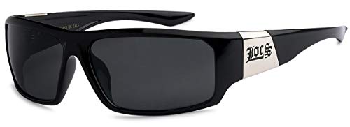 Locs 91058 Black Sunglasses | Authentic Gangster Maddogger OE Silver Arms Shades