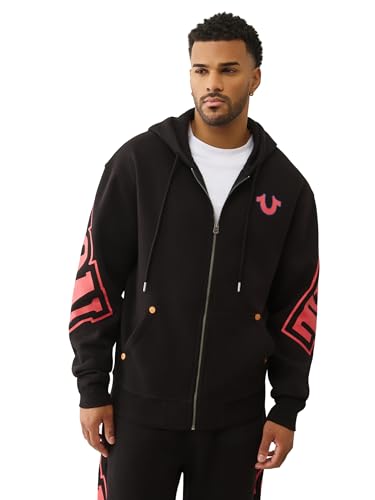 Amazon.com: True Religion Overt Arch Logo Zip Up Hoodie for Men