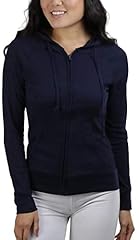 Regular Length Waffle Knit Thermal Hoodie - Navy