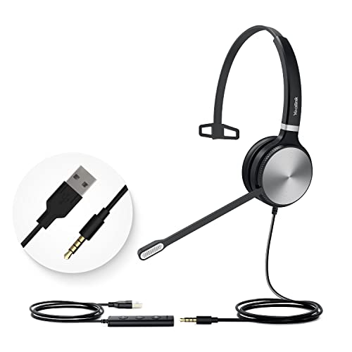 Yealink Uh36 Professional Wired Headset - Telephone Headphones For Calls And Music, Noise Cancelling Headset With Mic For Computer Pc Laptop（Uc Compatible, Mono,3.5Mm Jack/Usb Connection） #TOP27