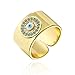mingxinshangdian Fashion Design Bohemian Copper Zircon Turco Evil Eye Strass Anelli Regolabili per Le Donne Anello Aperto Vintage Gioielli fortunati