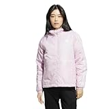 adidas Women's Essentials 3-Stripes Insulated Sportswear Hooded Jacket, Clear Pink, XX-Small