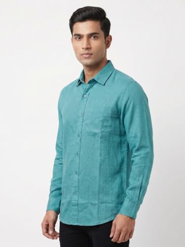 Image of Men's Regular Fit 100% Cotton Solid Casual Shirt