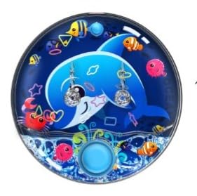 BLUECHOLON Water Game with Rings, Sea Animals, 10 x 10 cm, Travel Toy for Children (Dolphin)
