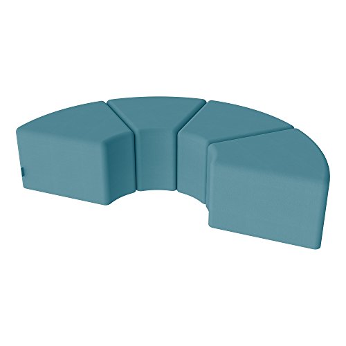 Image of Sprogs 18 inch H Structured Wedge Stool -Flexible Modular Collaborative Soft Seating for Office, Home, Lounge and School Classrooms with Durable Frame -Teal