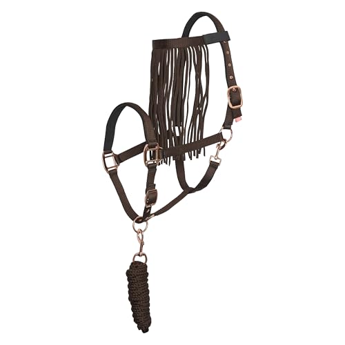 Licol avec corde et franges à mouches Imperial Riding pour poney noyer - 2