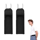 DOINEUFL Cinturón sin hebilla de 2 piezas - Cinturón sin hebilla con gancho de metal, cinturón táctico ajustable, cinturón elástico invisible sin hebilla para hombre y mujer, Negro , Talla única