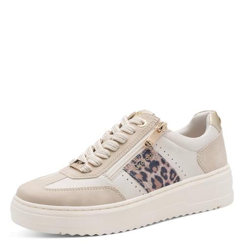 Marco Tozzi Damen Sneaker weiches Feel Me Wechselfußbett weiches Innenfutter Modern, beige (Cream Comb), 40 EU