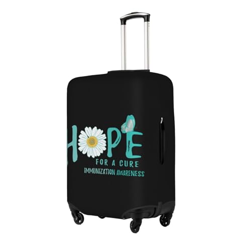 Travel Luggage Cover Hope For A Cure Immunization Awareness Flower Fashion Washable Baggage Suitcase Protector Fit For Luggage Small2
