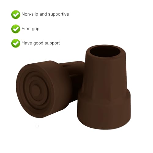 Image of Replacement Crutch Pads and Hand Grips and Crutch Tips for Armpits Handle Cover and Foot Pad Crutches Accessories Kit 6 PCS (Coffee)