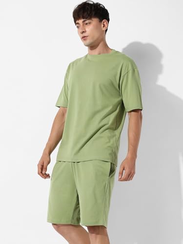 Image of Zombom Combo of Men's Night Suit | Men's Co-ord Set | Lounge-wear Nightdress Pajama Set | Summer Night Wear | Solid Plain Casual Pajama Shorts Set | Beach Wear Pack of 2