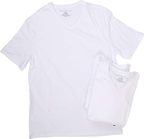 Tommy Hilfiger Klassischer V-Ausschnitt für Herren Multipack, Weiß (3 Stück), Klein – Ansicht 1