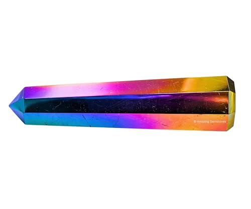 Image of Amazing Gemstone Titanium Aura Quartz Crystal Towers - Natural Healing Crystal Point Obelisk for Reiki Healing and Crystal Grid (3 inch to 4 inch INCH)