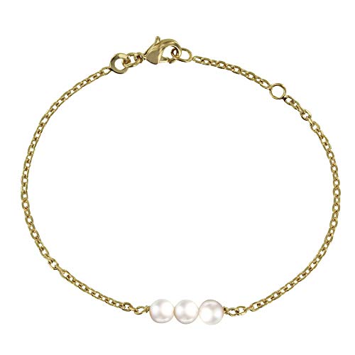 Bracelet Plaqué Or Trois Perles Blanches : le cadeau idéal pour femme