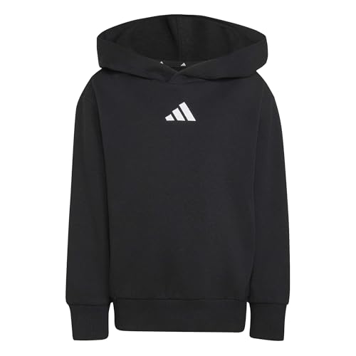 adidas Unisex Kinder Essentials Hoodie Sweatshirt, Black/White, 6-7 Years – Ansicht 1