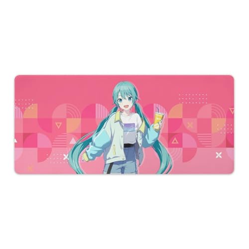 初音ミク マウスパッド ゲーミング アニメ キーボードパッド 大型 デスクマット レザー 大型 マウスパッド かわいい 防水快適性、耐久性が良い ゲームとオフィスに適している 机上用品 40X75cm