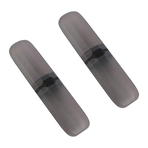 Yeeco Toothbrush Case 2 Packs, Transparent Black Toothbrush Travel Case, Plastic Toothbrush Holder Travel, 7.9”×2.1”×1.2” Portable Toothbrush Case for Traveling Cover