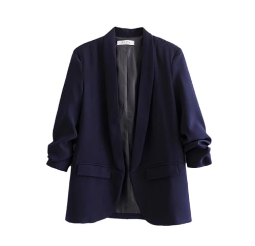 Blazer décontracté à manches plissées veste légère été femme N001