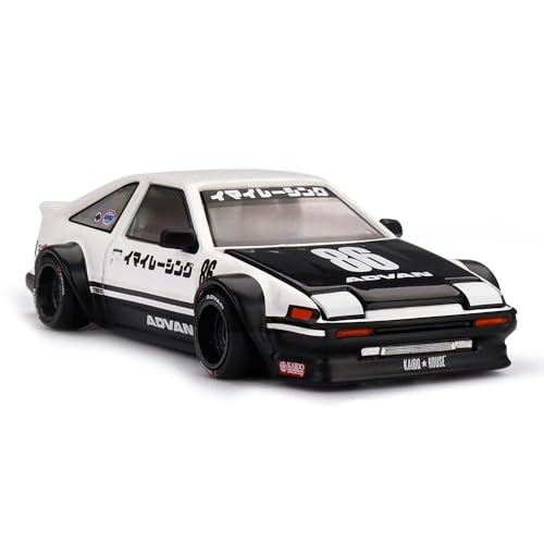 1:64 Diecast Model Car Compatible with Toyota AE86 Sprinter Trueno Kaido Street V1 White Limited Edition by Kaido House x Mini GT KHMG180