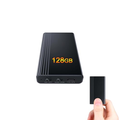 Grabadora de voz STTWUNAKE de 128 GB, 2000 horas de almacenamiento, 12 días de grabación continua