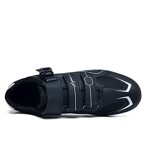 Scarpe da Ciclismo MTB per Uomo Donna Scarpe da Mountain Bike Traspirante Antiscivolo Compatibile con Tacchette da Corsa SPD e Pedale di Blocco Black Grey 250