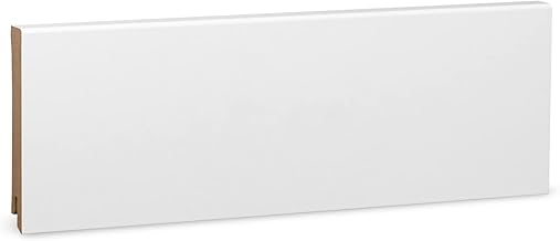 KGM Sockelleiste Modern – Weiß folierte MDF Fußbodenleiste – Maße: 2400 x 16 x 100 mm – 1 Stück