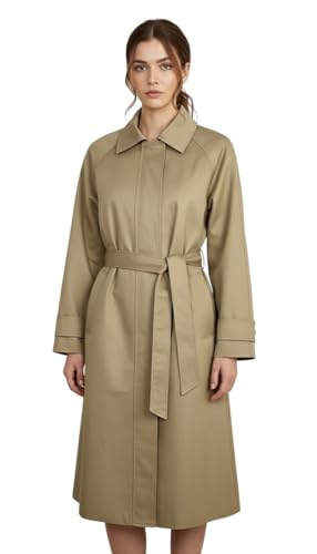 Trench imperméable femme en coton mélangé haut de gamme à fermeture zippée