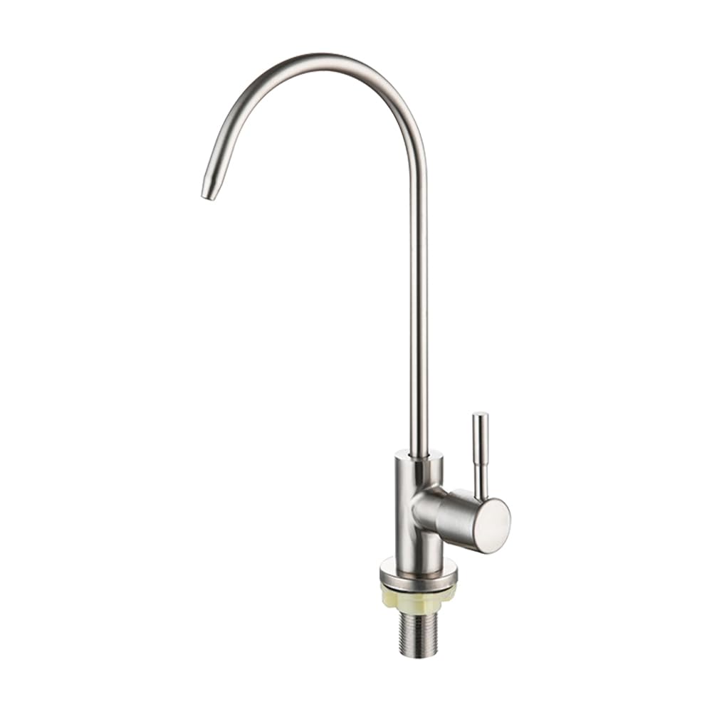 Kitchen Drinking Water Faucet Stainless Steel Cold Water Only Filter Faucet Single Hole Brushed Nickel 1/2-inch Tube Single Handle Kitchen Sink Faucet