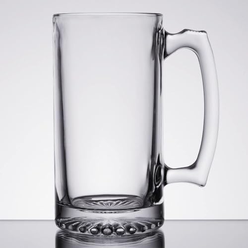 Image of WRINGO Big Beer Mugs Set of 2, 500ML Glass Mug with Handle, Large Big Heavy Mugs for Freezer, Multipurpose Mugs, Dishwasher & Microwave Safe (BR-08)
