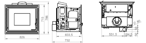 EIDER BIOMASA Insertable de Pellets Insert HIDRO 20 – 19,34 kW Potencia Global – 17,21 kW Nominal – Tolva 32 kg – Eficiencia 89% – Encendido Rápido – Programable – para Calefacción Central - imagen 3
