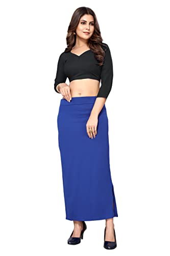 Image of Yashika Women's Full Elastic Lycra Blend Saree Shapewear Petticoat(New-Shape Royal Blue-S)