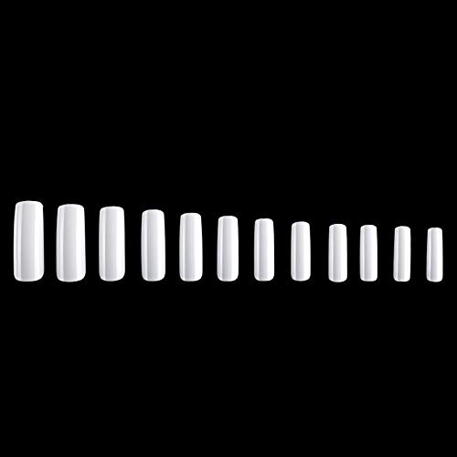 Natural Extra Long Square Fake Acrylic Nails Full Cover Artificial False Nail Tips 500pcs 10 Size