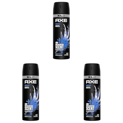 AXE Body Spray Deodorant Phoenix for Long Lasting Odor Protection, Deodorant for Men Formulated Without Aluminum 5.1 oz (Pack of 3)