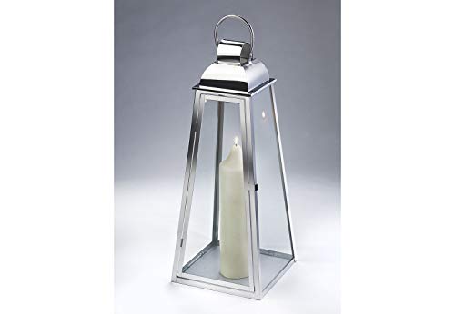 Kobolo Große XXL Laterne Edelstahllaterne Windlicht Marseille aus Glas und Edelstahl