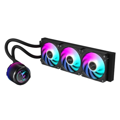 GIGABYTE AORUS WATERFORCE X II 360 Refroidisseur Liquide pour processeur AIO - 3X Ventilateurs ARGB de 120 mm, écran LCD en Couleur, Daisy-Chain, Compatible avec Intel LGA 1851 et AMD AM5