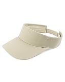 Zylioo XXL Sun Visors for Big Heads,Large Topless Sport Cap for Women and Men,Oversized Adjustable Sun Caps for Tennis Golf Running Outdoor Exercise Beige