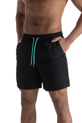 Mens Swim Trunks 6" Quick Dry Swim Shorts with Mesh Lining Swimwear Bathing Suits with Zipper Pocket2