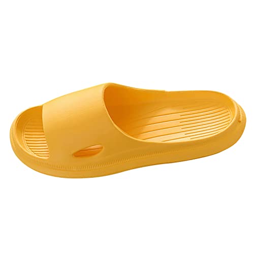 Chanclas de baño para mujer, de verano, antideslizantes, para hombre, para interior, casa, baño, piscina, verano, sandalias, suaves, para verano, para parejas de amor, amarillo, 42
