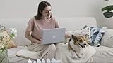 Lesure Wasserdichte Hundedecke 80x60cm - Outdoor Sofaschutz aus Sherpa Fleece, Waschbar, Flauschige Katzendecke für Kleine Hunde, Grau