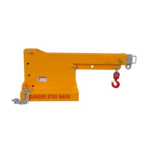 image for Wekuku Antique Yellow Mounted Telescoping Crane Jib Boom for Forklifts