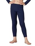 LAPASA Malla Térmica Larga Pantalon Unisex Niño y Niña 100% Lana Merina Deporte Invierno K14 9-10 años Azul Marino (Pantalón)