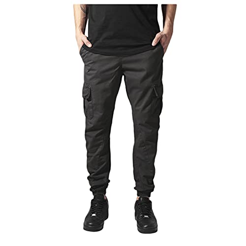 Hatop Cargo Pants Joggers Sports Gym Casual Sweatpants Men's Workout Running Athletic Pant with Multi-Pocket Black