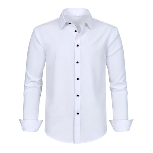 Chemise Henley à manches longues homme regular blanc polo de qualité supérieure taille 5XL