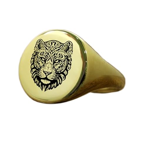 Bague tigre majestueuse en argent et or, le bijou cadeau idéal pour homme au style vintage