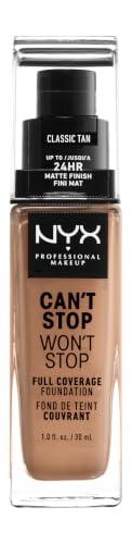 NYX Professional Makeup Can't Stop Won't Stop Full Coverage Foundation, Langanhaltend, Wasserfest, Vegane Formel, Mattierter Teint… – Ansicht 1