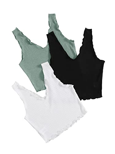 GORGLITTER Crop Tank Top Damen Set Bauchfreie Tops Set V Ausschnitt...