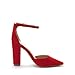 DREAM PAIRS Women's Coco High Heels Chunky Block Pumps Pointed Closed Toe Ankle Strap Dress Shoes,Size 11,Red/Suede,Coco