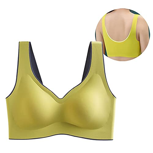 MMCYTWLatex Push-Up Bra Seamless Women'S Bra Top Comfortable Heat Dissipation Gather Shockproof Cushion