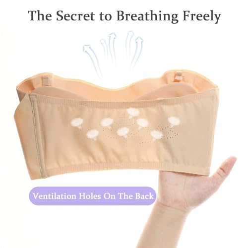 Teen Girls Strapless Bandeau Bra 2 Pack Seamless Underwear Dance Ballet Bralettes for 10-18 Years4